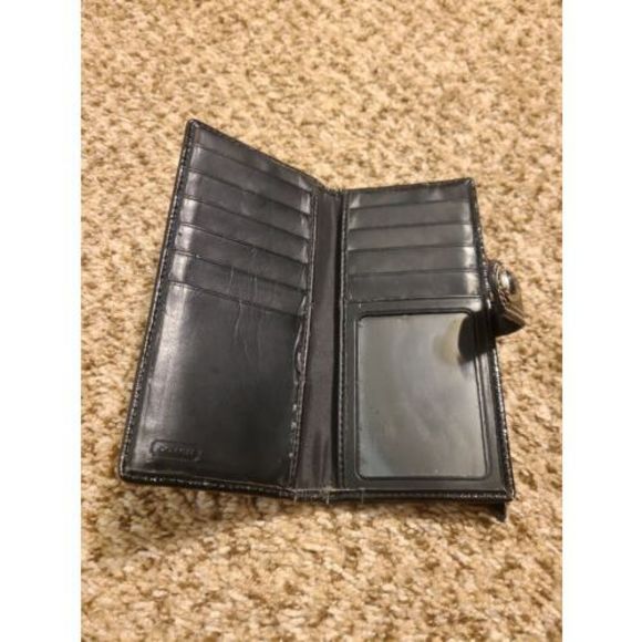 💸SOLD EUC Coach Signature Black Gray Handbag Purse & Matching Wallet - Picture 14 of 16